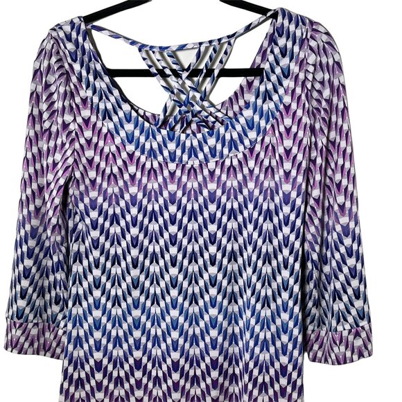 Jessica Simpson Dress Womens 6 Small A Line Blue Purple Casual Work Stretch - Picture 8 of 12